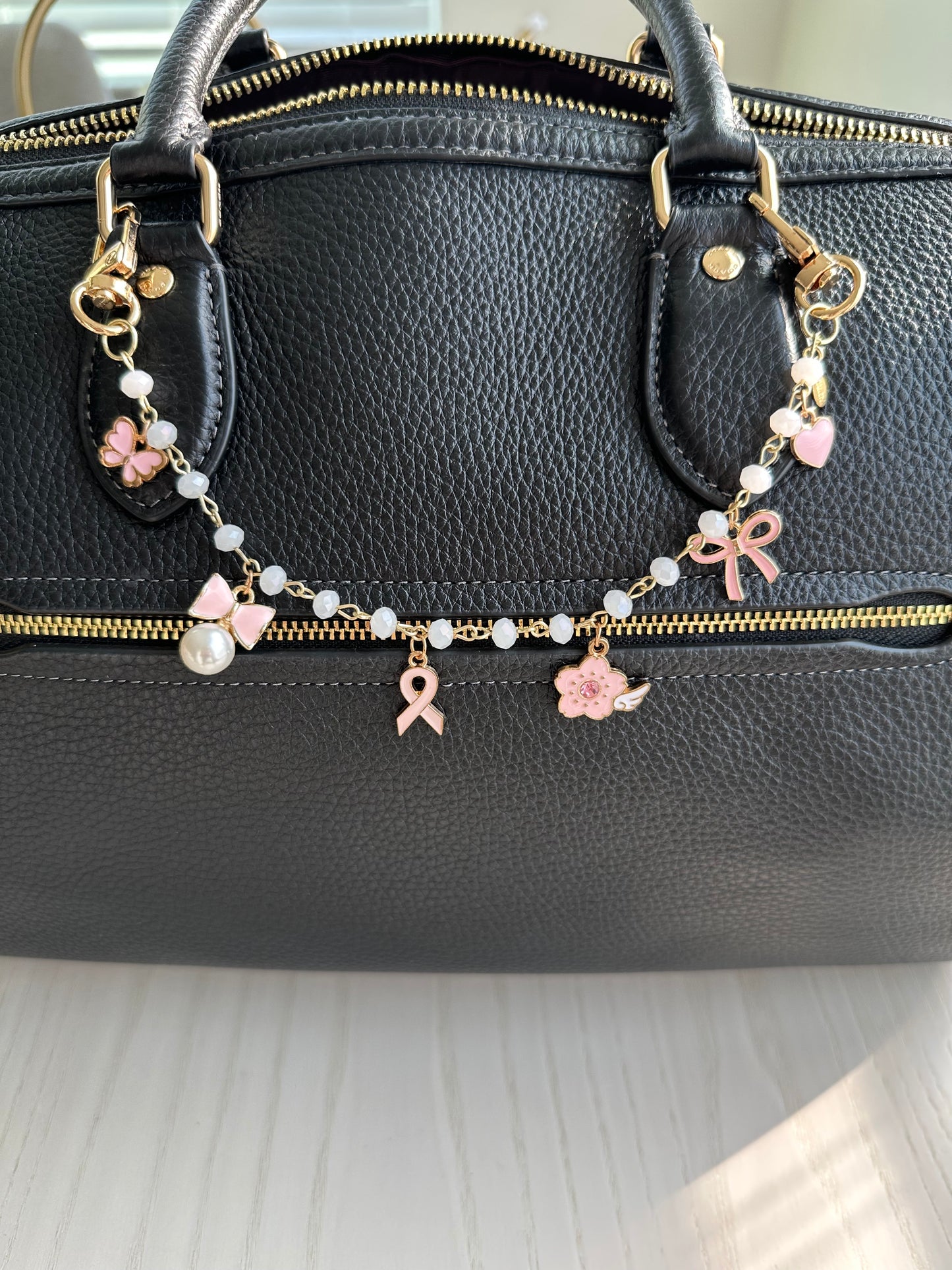 Pink Ribbon Purse Chain