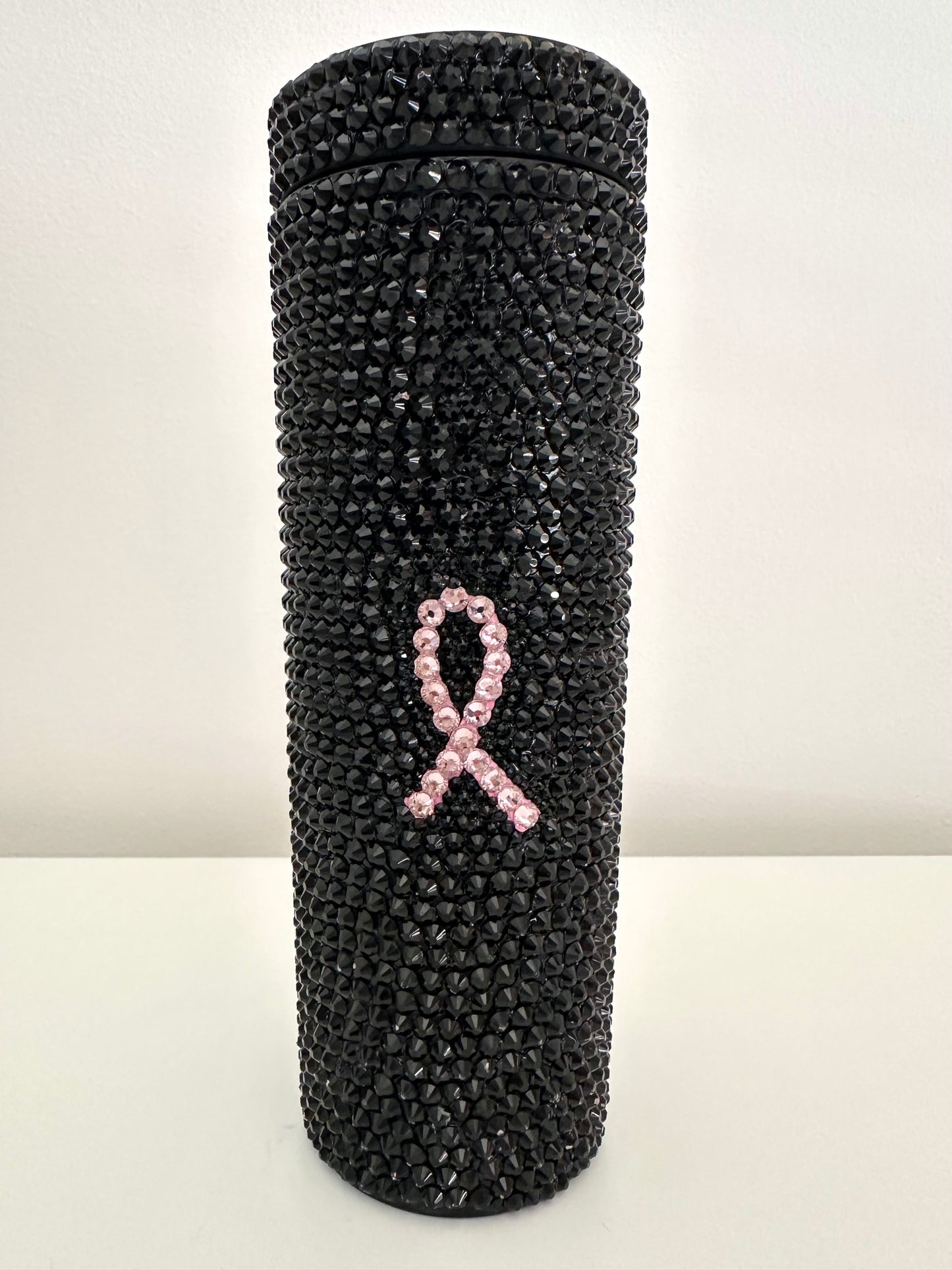Black Pink Ribbon Tumbler