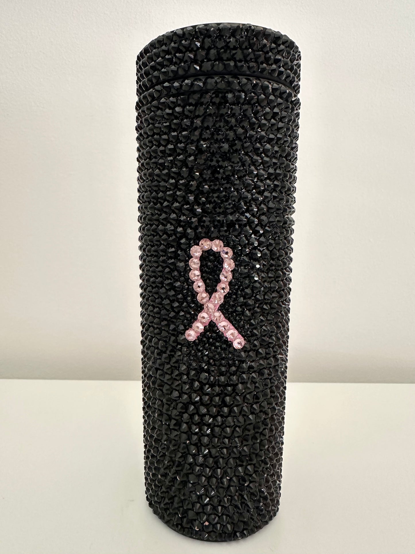 Black Pink Ribbon Tumbler